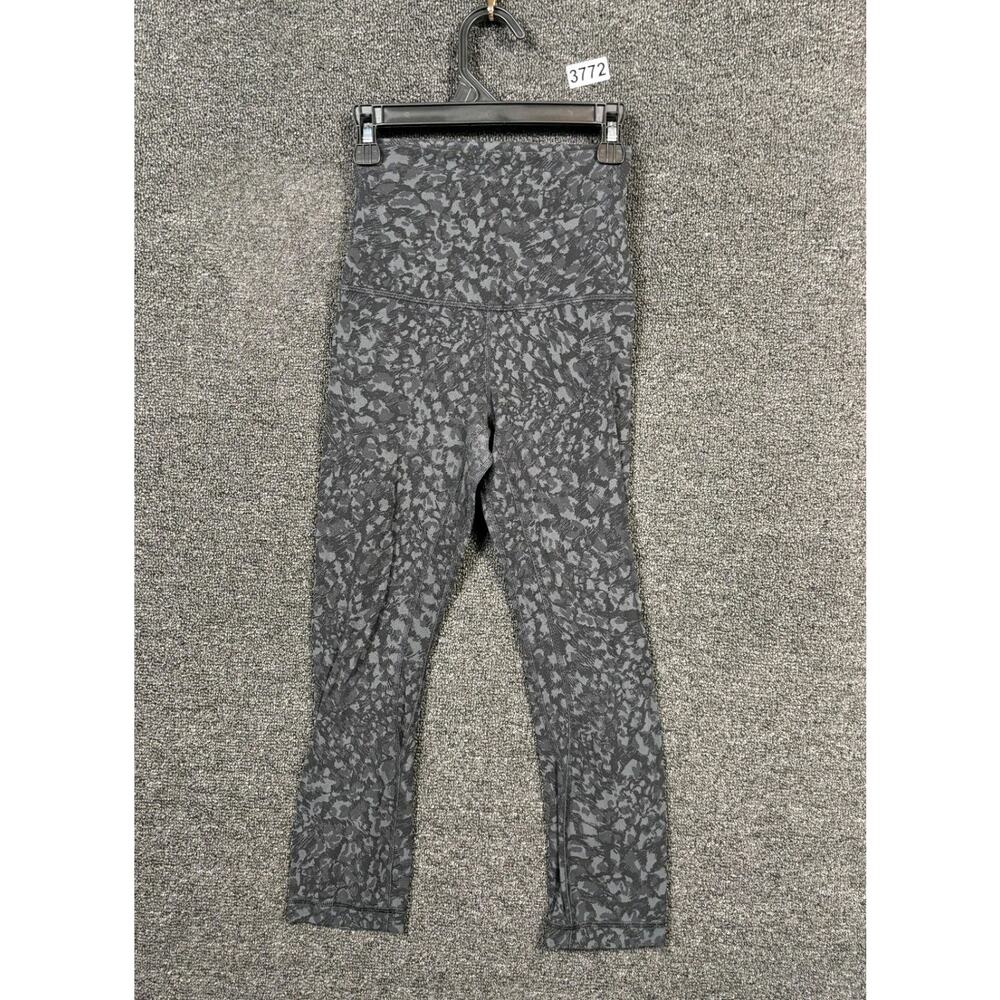 Lululemon Wunder Train High-Rise Tight 21" Heathered PU Black Asphalt Grey Sz 2